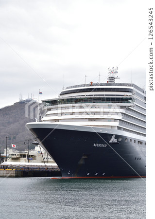 Photographing the cruise ship Noordam calling at Hakodate Port in spring in Hakodate, Hokkaido 126543245