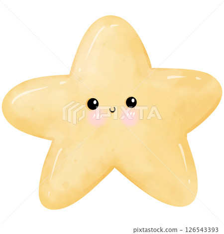 cartoon hand drawn watercolor stars 126543393