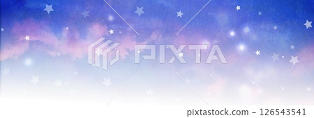 落日天空中的星星和閃閃發光的矩形 126543541