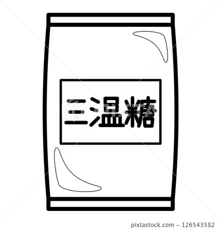 A simple illustration of brown sugar in a bag 126543582
