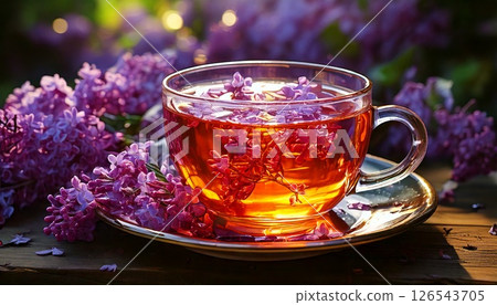 table setting in the garden 126543705