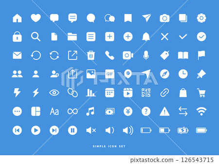 Icon set white SNS 126543715