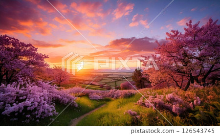 cherry blossom in the morning 126543745