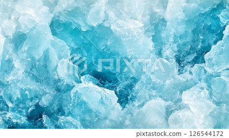 ice on the frozen glass 126544172