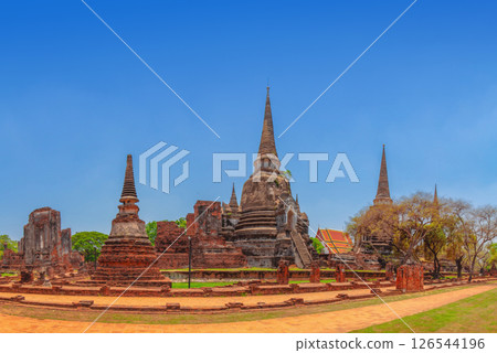 old city with beautiful Thai temples, Ayutthaya, Thailand - Wat Phra Si Sanphet. old city with beautiful Thai temples, Ayutthaya, Thailand - Wat Phra Si Sanphet. 126544196