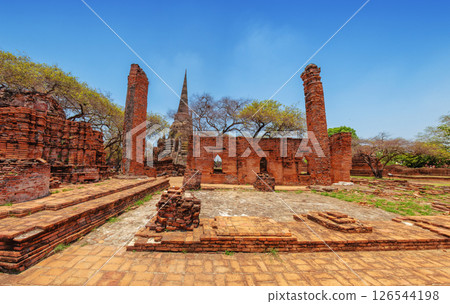 old city with beautiful Thai temples, Ayutthaya, Thailand - Wat Phra Si Sanphet. 126544198