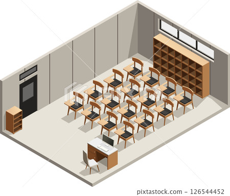 Isometric modern classroom interior 126544452