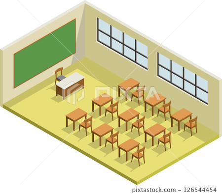 Isometric school classroom interior 126544454