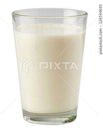 Glass of milk isolated on white background png transparent clipart. 126544693