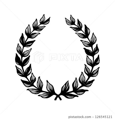 Elegant vector wreath illustration, perfect for design, and creating classical touch Elegant vector wreath illustration, perfect for design, and creating classical touch 126545121