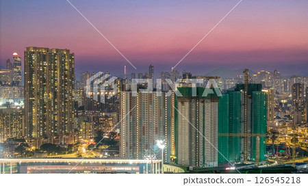 May 12 2025 City Skyline at Sunset with High-Rises and Ongoing Construction 126545218