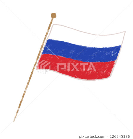 俄羅斯國旗在風中飄揚,蠟筆觸感 俄羅斯國旗在風中飄揚,蠟筆觸感 126545386