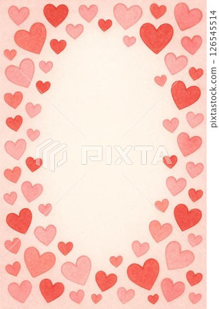 紅色的心形插圖框架 紅色的心形插圖框架 126545514