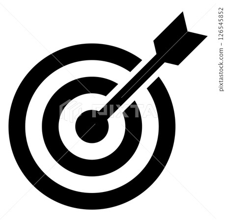 目標和箭射中圖像圖示黑色 126545852
