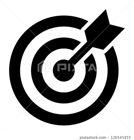Target and arrow hit image icon black 126545855