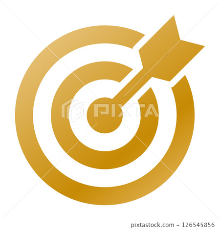 Target and arrow icon, gold Target and arrow icon, gold 126545856