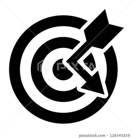 Target and arrow, miss image, icon, black 126545859