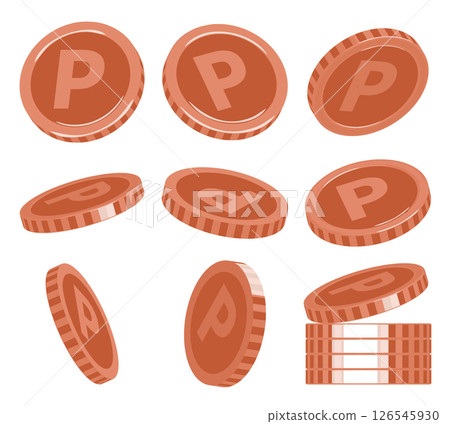 Simple bronze point coin illustration image material set bulk sale Simple bronze point coin illustration image material set bulk sale 126545930