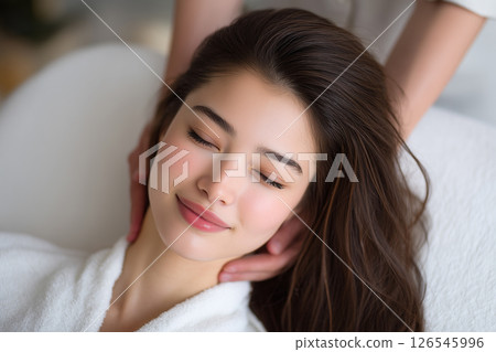 AI-generated image: Woman enjoying a massage 126545996