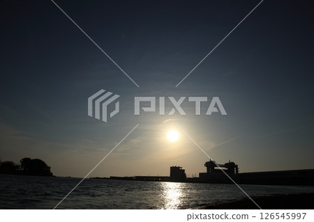 Sunset over the sea 126545997