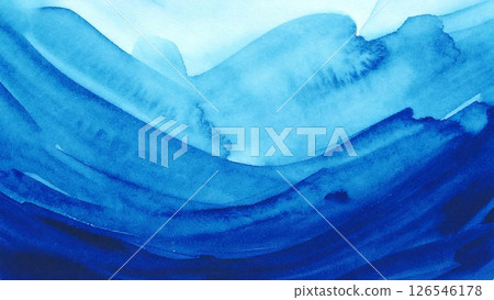 Light hand-painted watercolor background material Blue Light blue AI generated material 126546178