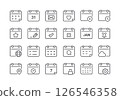 Calendar line icon set. Outline web icons. Vector illustration 126546358