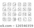 Document line icon set. Outline web icons. Vector illustration 126546359