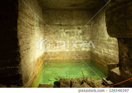 Izu Peninsula Iwamuro Cave (the remains of a quarry where Izu stone was cut) in Matsuzaki Town, Shizuoka Prefecture 126546397