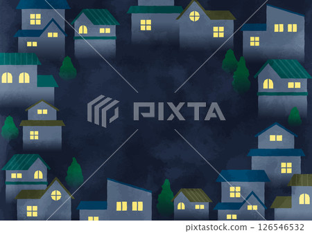 Residential area at night Residential area at night 126546532
