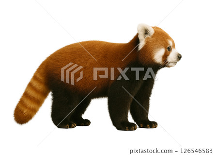 小熊貓的側面全身畫像 小熊貓的側面全身畫像 126546583