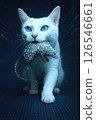 Security image illustration of a white cat eliminating a virus (mouse) 126546661