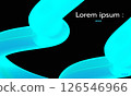 vibrant abstract design featuring glowing blue curves against black background, creating modern and dynamic visual effect. Ideal for digital art or graphic design projects 126546966