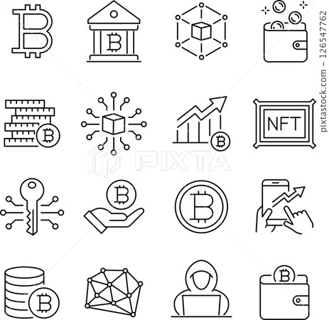 加密貨幣圖示集 126547762