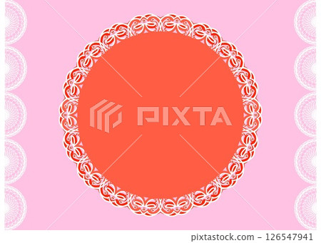Elegant lace frame material (pink/red) Elegant lace frame material (pink/red) 126547941