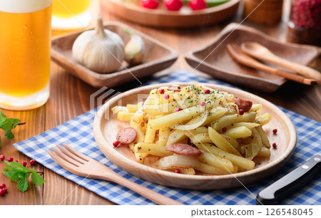 German Potatoes Made with Frozen French Fries 126548045