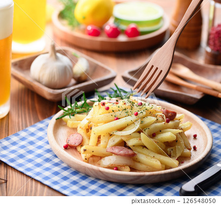 German Potatoes Made with Frozen French Fries 126548050