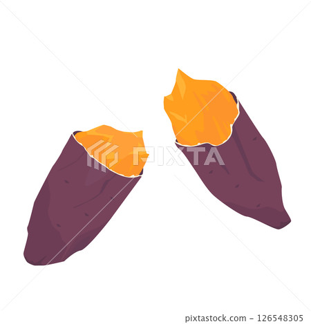 Illustration of sticky roasted sweet potato 126548305