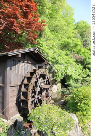 Waterwheel at the entrance to Bokusui Falls (Hitsujiyama Park, Chichibu City, Saitama Prefecture) Waterwheel at the entrance to Bokusui Falls (Hitsujiyama Park, Chichibu City, Saitama Prefecture) 126548528