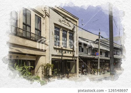 Watercolor style: Saidaiji streetscape, Okayama City, Okayama Prefecture 126548697