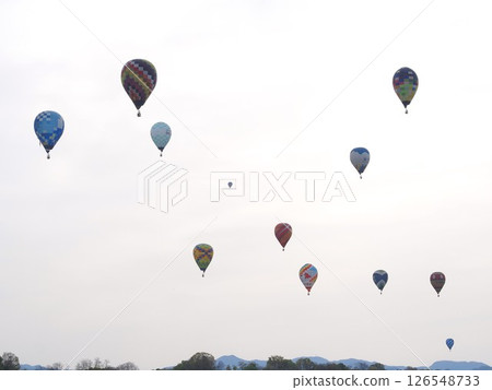 Nagano Prefecture: Many hot air balloons floating in the sky, May Nagano Prefecture: Many hot air balloons floating in the sky, May 126548733