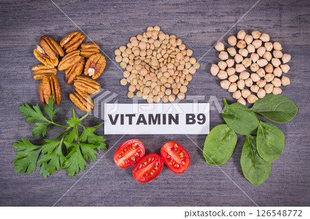 Healthy nutritious products as source natural vitamin B9, dietary fiber and other minerals Healthy nutritious products as source natural vitamin B9, dietary fiber and other minerals 126548772
