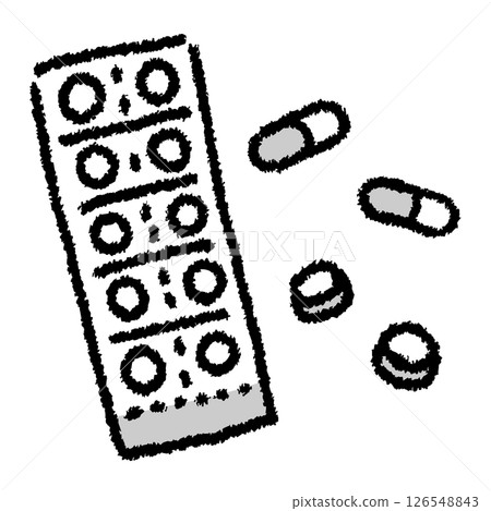 藥丸和膠囊片劑的可愛醫學插圖 藥丸和膠囊片劑的可愛醫學插圖 126548843