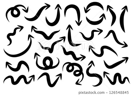 Set of arrow icons pointing in various directions 126548845