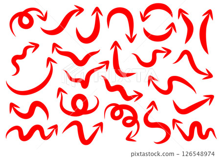 Red arrow icon set 126548974
