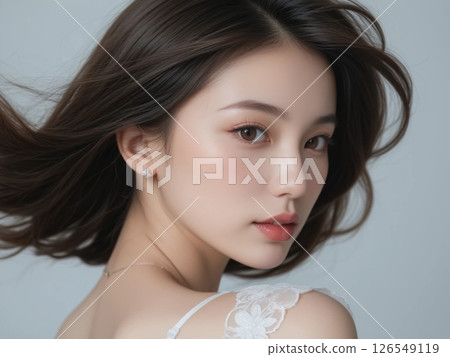 一位日本女性回頭看的肖像 126549119