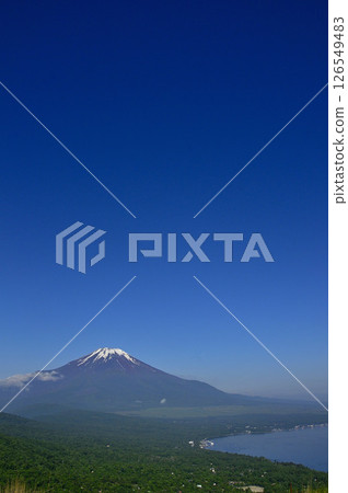 Mount Fuji in early summer as seen from the summit of Mt. Myojin in Tanzawa, copy space 126549483