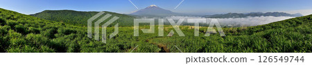 從丹澤明神山俯瞰三國山脊、富士山和道誌山脈的全景 從丹澤明神山俯瞰三國山脊、富士山和道誌山脈的全景 126549744