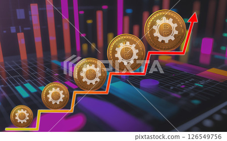 比特幣價值加速上漲的圖像 126549756