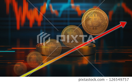 比特幣上漲和上漲圖表 126549757