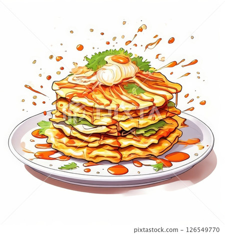 the AI Image Generator, Colorful Stack of Delicious Tortillas with Toppings the AI Image Generator, Colorful Stack of Delicious Tortillas with Toppings 126549770